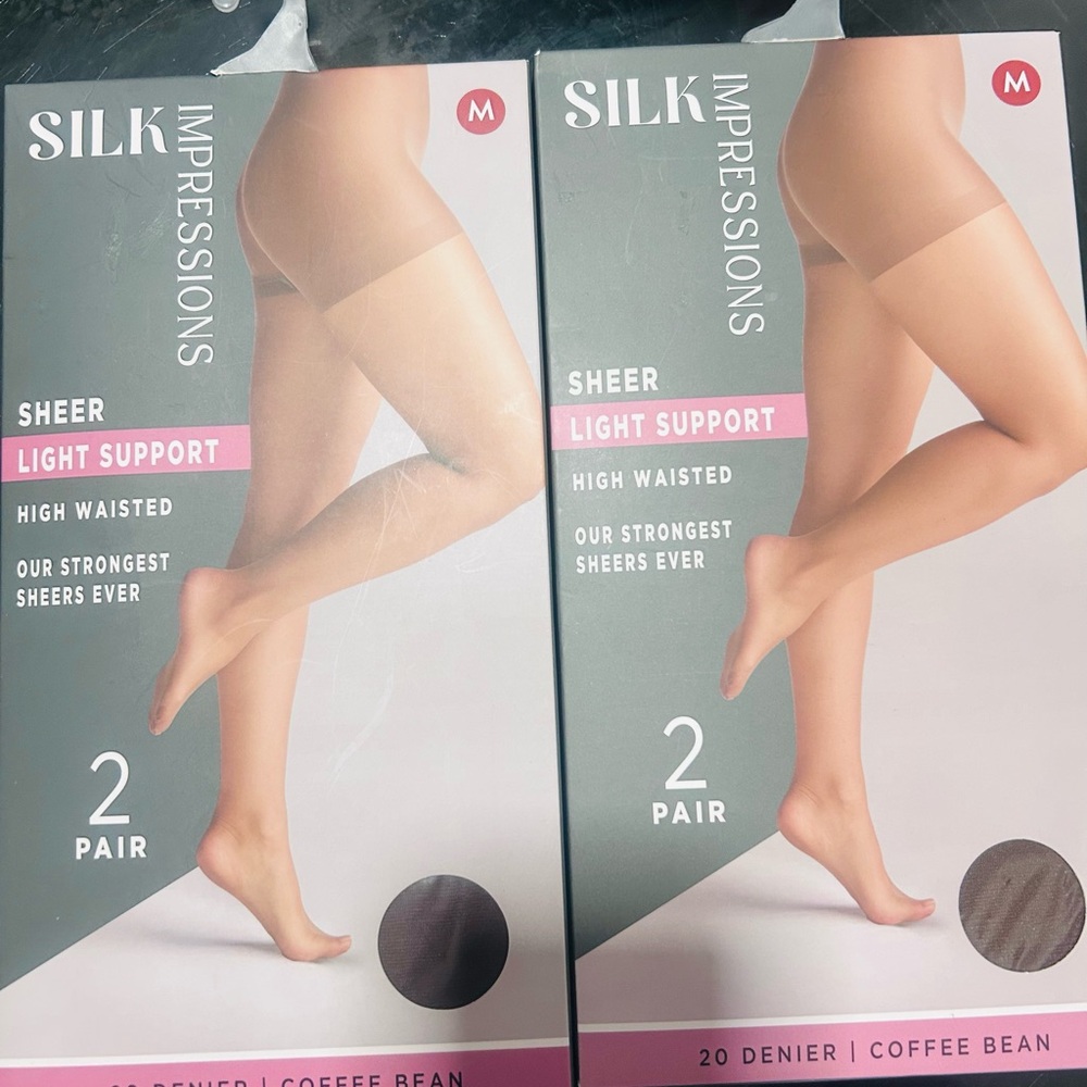 Impressions Sheer Light Support Pantyhose - Coffee Bean